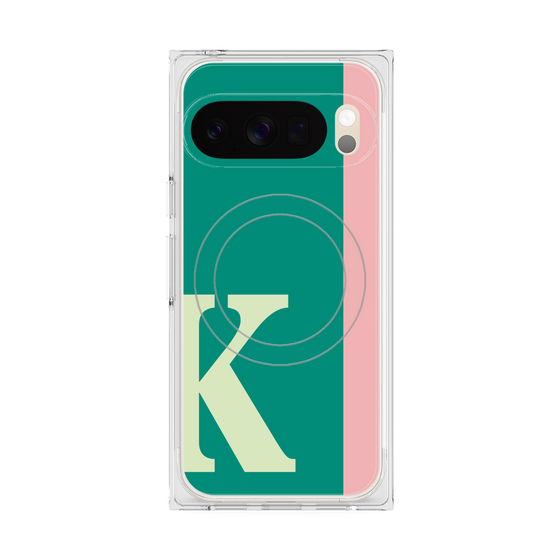 プレミアムスクエアケース with Pixelsnap［ オリジナル - initial color line - K green ］