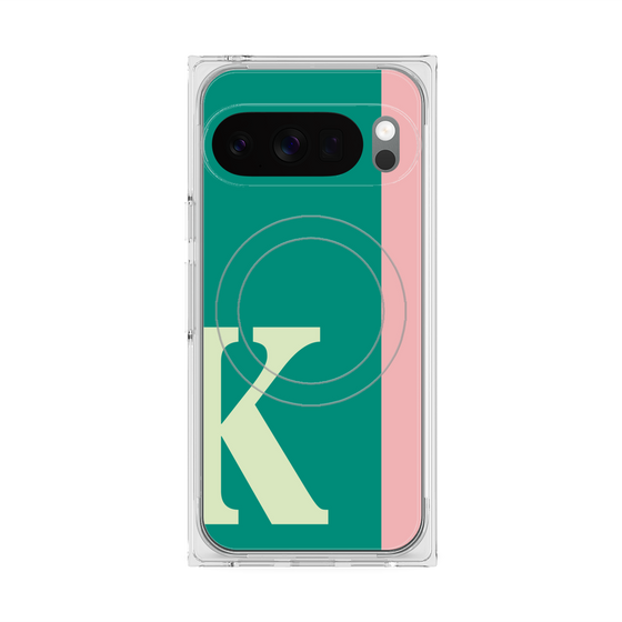 プレミアムスクエアケース with Pixelsnap［ オリジナル - initial color line - K green ］