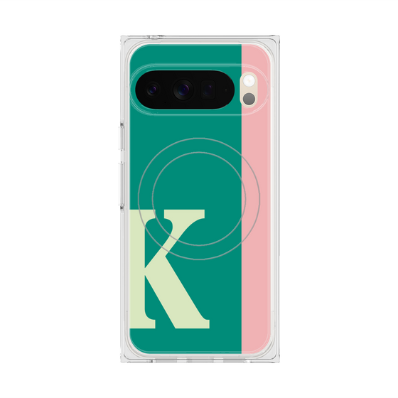 プレミアムスクエアケース with Pixelsnap［ オリジナル - initial color line - K green ］