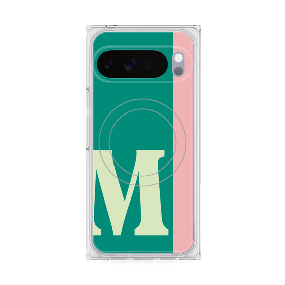 プレミアムスクエアケース with Pixelsnap［ オリジナル - initial color line - M green ］