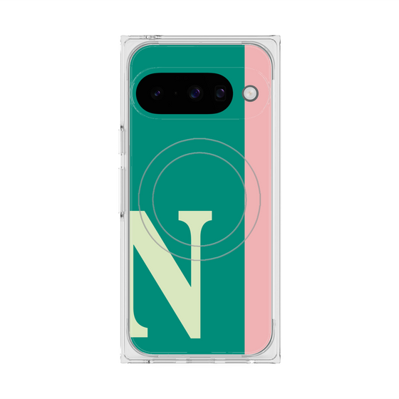 プレミアムスクエアケース with Pixelsnap［ オリジナル - initial color line - N green ］