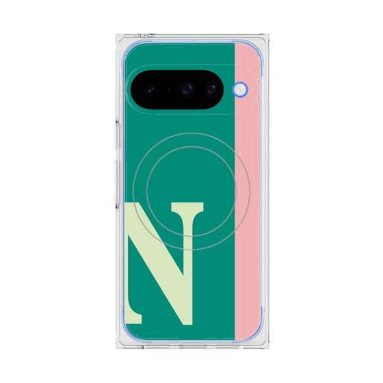 プレミアムスクエアケース with Pixelsnap［ オリジナル - initial color line - N green ］