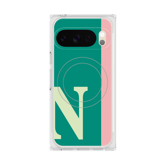 プレミアムスクエアケース with Pixelsnap［ オリジナル - initial color line - N green ］