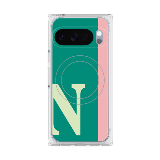プレミアムスクエアケース with Pixelsnap［ オリジナル - initial color line - N green ］