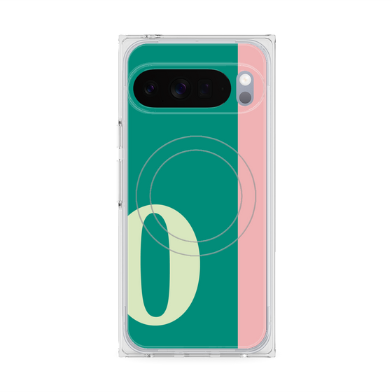 プレミアムスクエアケース with Pixelsnap［ オリジナル - initial color line - O green ］
