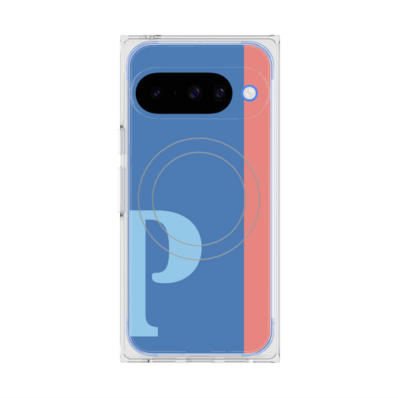 プレミアムスクエアケース with Pixelsnap［ オリジナル - initial color line - P blue ］