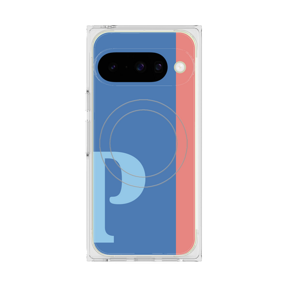 プレミアムスクエアケース with Pixelsnap［ オリジナル - initial color line - P blue ］