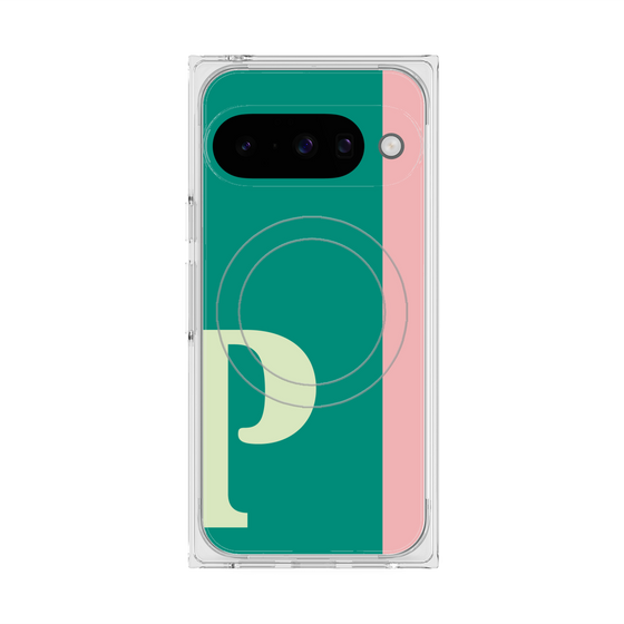 プレミアムスクエアケース with Pixelsnap［ オリジナル - initial color line - P green ］