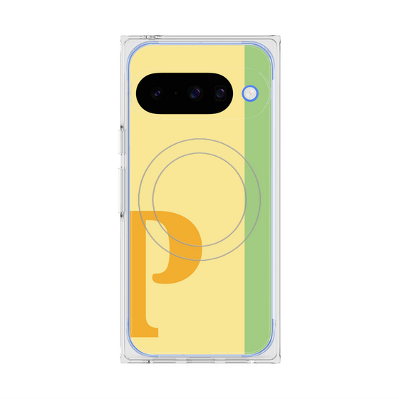 プレミアムスクエアケース with Pixelsnap［ オリジナル - initial color line - P yellow ］