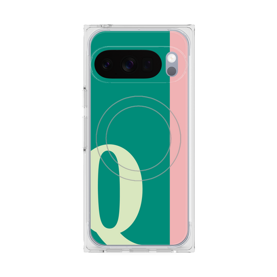 プレミアムスクエアケース with Pixelsnap［ オリジナル - initial color line - Q green ］