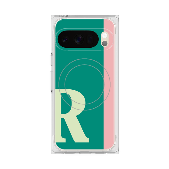 プレミアムスクエアケース with Pixelsnap［ オリジナル - initial color line - R green ］