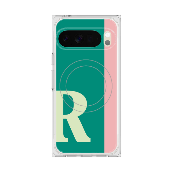 プレミアムスクエアケース with Pixelsnap［ オリジナル - initial color line - R green ］