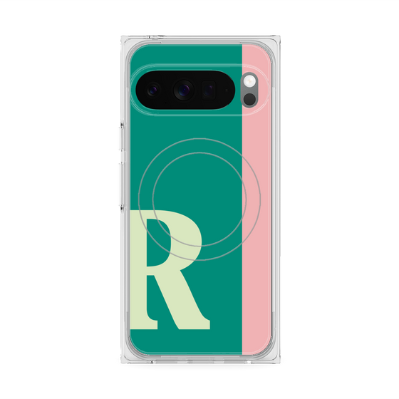 プレミアムスクエアケース with Pixelsnap［ オリジナル - initial color line - R green ］