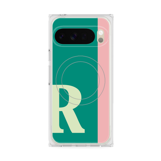 プレミアムスクエアケース with Pixelsnap［ オリジナル - initial color line - R green ］