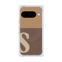 プレミアムスクエアケース with Pixelsnap［ オリジナル - initial two tone - S brown ］