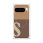 プレミアムスクエアケース with Pixelsnap［ オリジナル - initial two tone - S brown ］