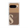 プレミアムスクエアケース with Pixelsnap［ オリジナル - initial two tone - S brown ］