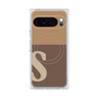 プレミアムスクエアケース with Pixelsnap［ オリジナル - initial two tone - S brown ］