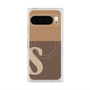 プレミアムスクエアケース with Pixelsnap［ オリジナル - initial two tone - S brown ］