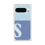 プレミアムスクエアケース with Pixelsnap［ オリジナル - initial two tone - S blue ］