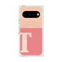 プレミアムスクエアケース with Pixelsnap［ オリジナル - initial two tone - T pink ］