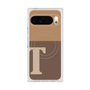 プレミアムスクエアケース with Pixelsnap［ オリジナル - initial two tone - T brown ］