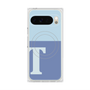 プレミアムスクエアケース with Pixelsnap［ オリジナル - initial two tone - T blue ］
