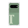 プレミアムスクエアケース with Pixelsnap［ オリジナル - initial two tone - T green ］