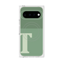 プレミアムスクエアケース with Pixelsnap［ オリジナル - initial two tone - T green ］