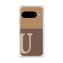 プレミアムスクエアケース with Pixelsnap［ オリジナル - initial two tone - U brown ］