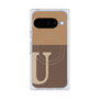 プレミアムスクエアケース with Pixelsnap［ オリジナル - initial two tone - U brown ］
