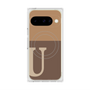 プレミアムスクエアケース with Pixelsnap［ オリジナル - initial two tone - U brown ］