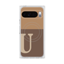 プレミアムスクエアケース with Pixelsnap［ オリジナル - initial two tone - U brown ］
