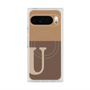 プレミアムスクエアケース with Pixelsnap［ オリジナル - initial two tone - U brown ］