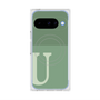 プレミアムスクエアケース with Pixelsnap［ オリジナル - initial two tone - U green ］