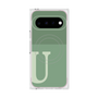 プレミアムスクエアケース with Pixelsnap［ オリジナル - initial two tone - U green ］