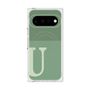 プレミアムスクエアケース with Pixelsnap［ オリジナル - initial two tone - U green ］