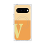 プレミアムスクエアケース with Pixelsnap［ オリジナル - initial two tone - V orange ］