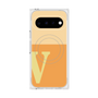プレミアムスクエアケース with Pixelsnap［ オリジナル - initial two tone - V orange ］
