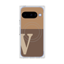 プレミアムスクエアケース with Pixelsnap［ オリジナル - initial two tone - V brown ］