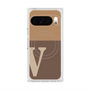 プレミアムスクエアケース with Pixelsnap［ オリジナル - initial two tone - V brown ］