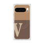 プレミアムスクエアケース with Pixelsnap［ オリジナル - initial two tone - V brown ］