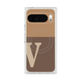プレミアムスクエアケース with Pixelsnap［ オリジナル - initial two tone - V brown ］