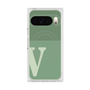 プレミアムスクエアケース with Pixelsnap［ オリジナル - initial two tone - V green ］