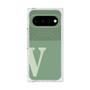 プレミアムスクエアケース with Pixelsnap［ オリジナル - initial two tone - V green ］