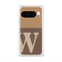 プレミアムスクエアケース with Pixelsnap［ オリジナル - initial two tone - W brown ］