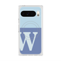 プレミアムスクエアケース with Pixelsnap［ オリジナル - initial two tone - W blue ］