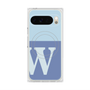 プレミアムスクエアケース with Pixelsnap［ オリジナル - initial two tone - W blue ］