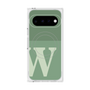 プレミアムスクエアケース with Pixelsnap［ オリジナル - initial two tone - W green ］