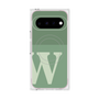 プレミアムスクエアケース with Pixelsnap［ オリジナル - initial two tone - W green ］